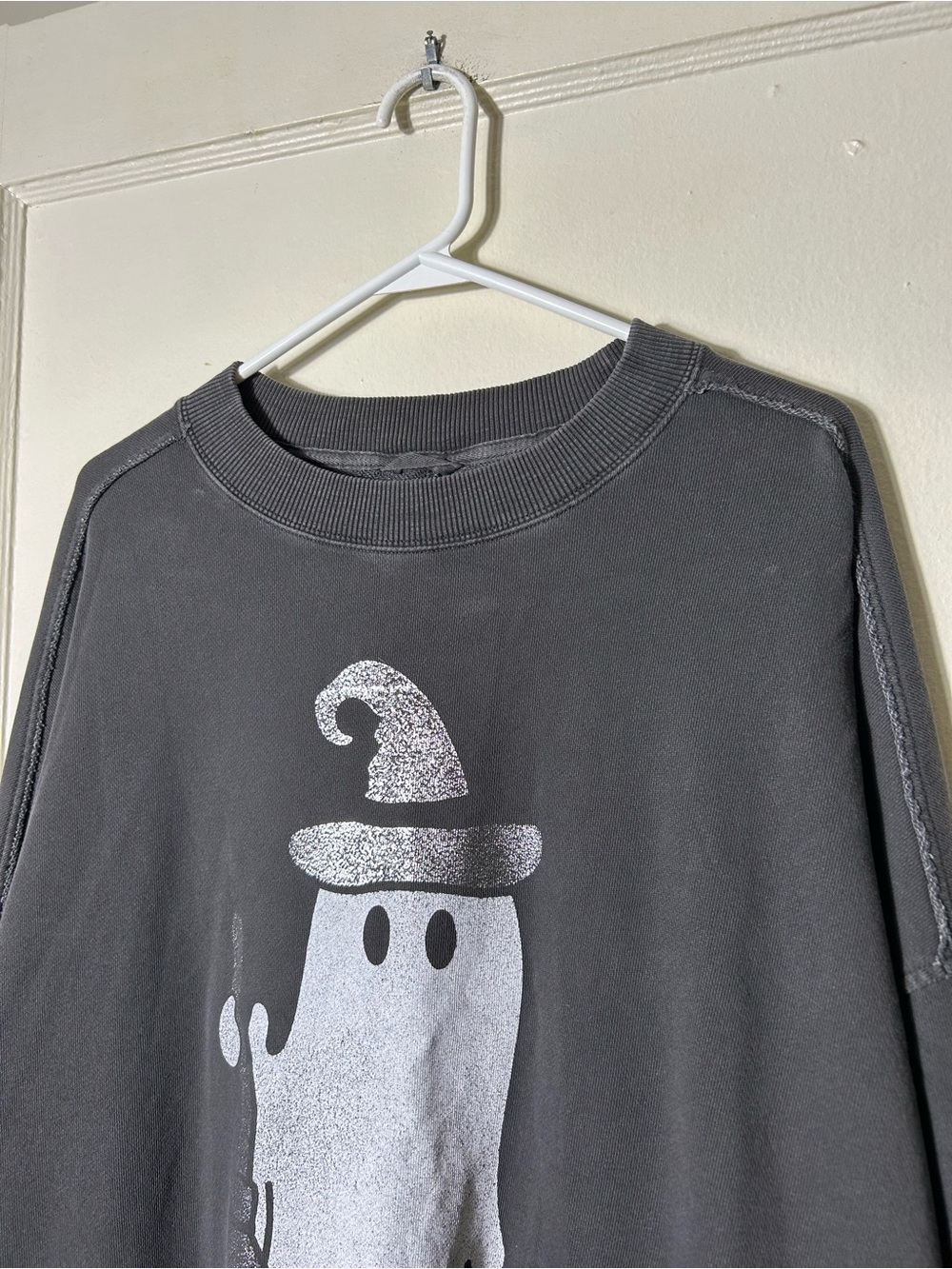 Aerie gray big chill crew sweatshirt halloween feelin witchy womens XL oversized - Picture 3 of 9